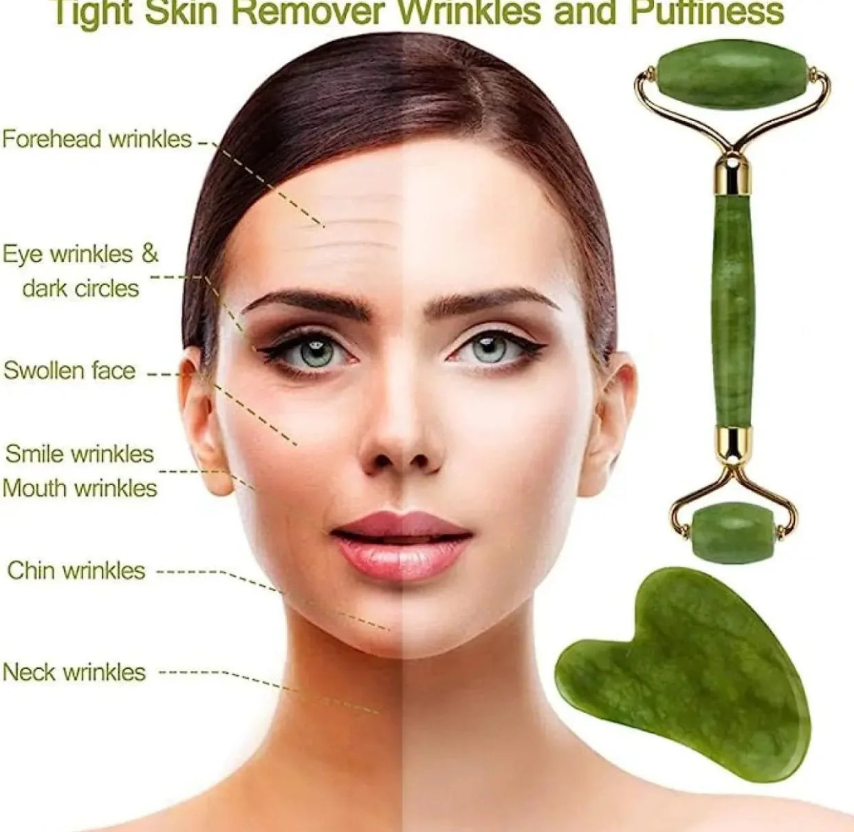 Flawless Jade Roller With Stone