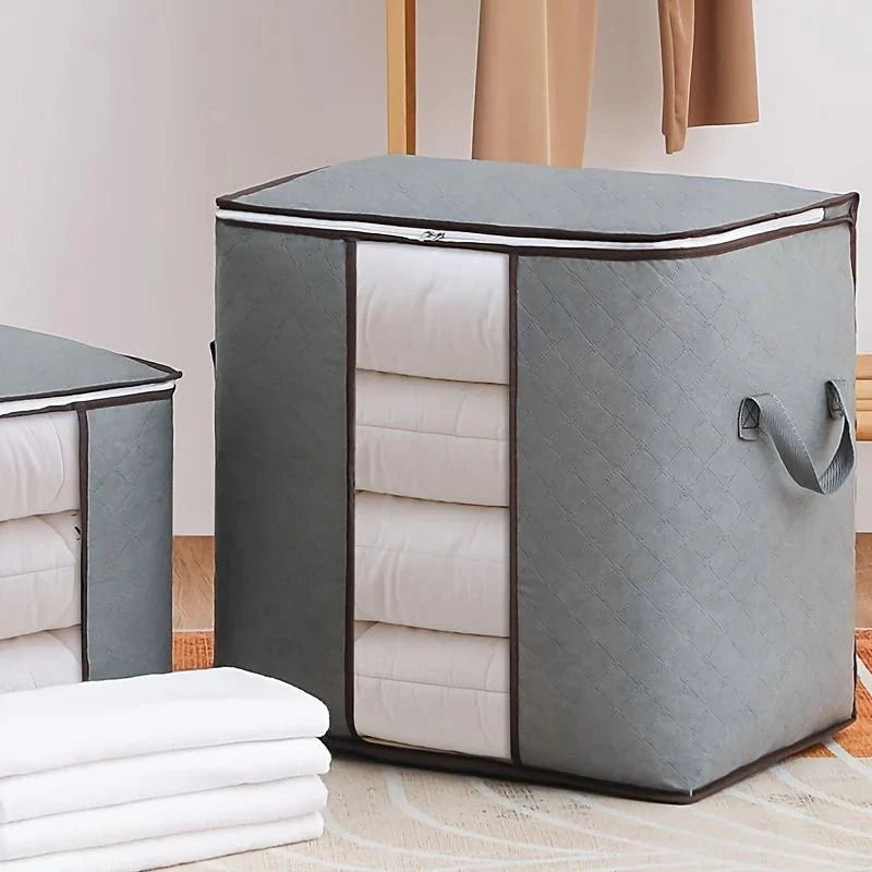 Foldable Clothes Storage Bag with Zipper & Handles
