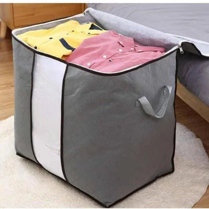 Foldable Clothes Storage Bag with Zipper & Handles