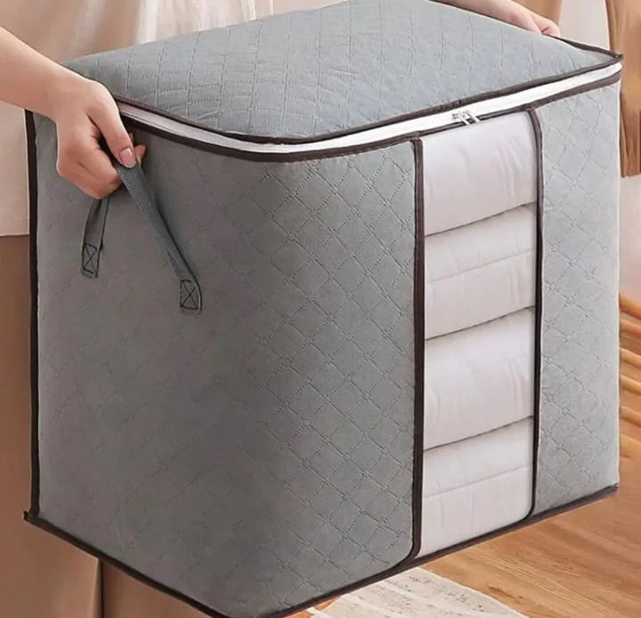 Foldable Clothes Storage Bag with Zipper & Handles
