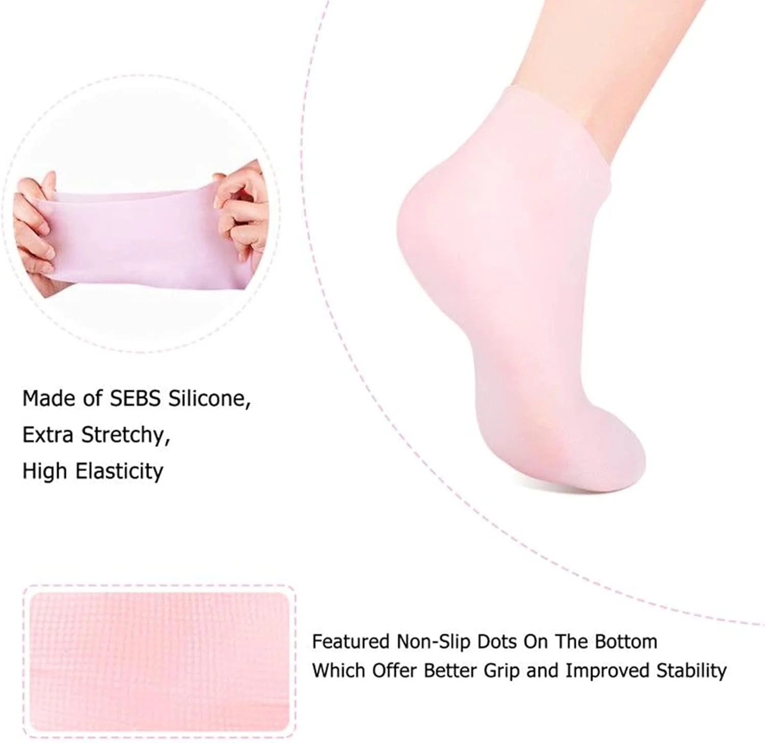 Silicone Gel Moisturizing Socks